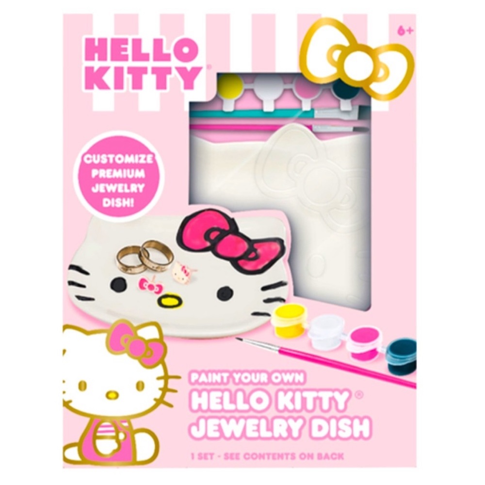 🎁🌸 Hello Kitty Art Kit Jewelry Dish Paint Your Own Ceramic
